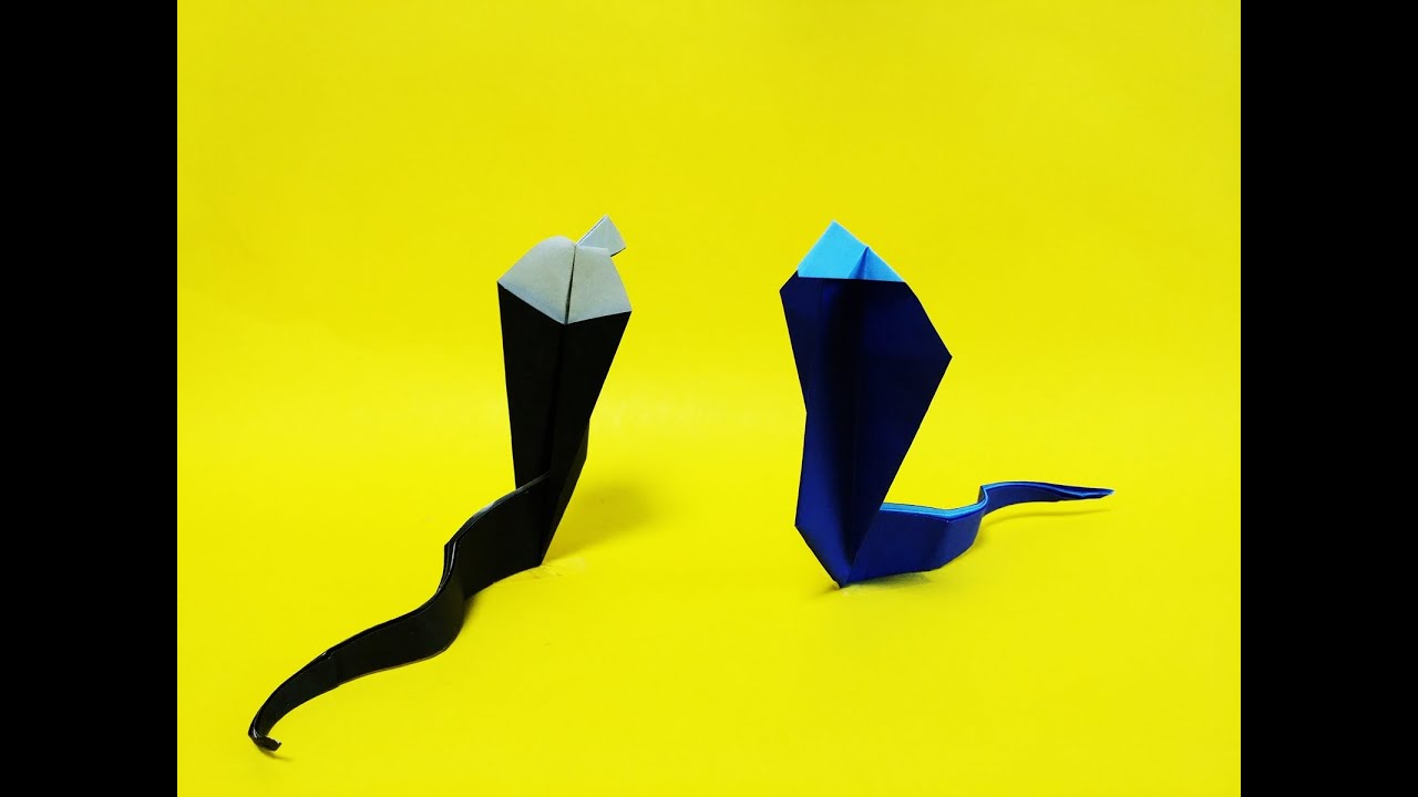 코브라 뱀 종이접기 How to Make a Paper Cobra Snake EZ Tutorial Origami