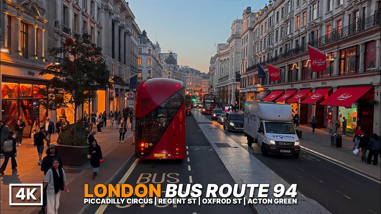 Golden Hour London Bus Ride 🌅 | From London’s Heart to the West | Route 94 from Piccadilly → Acton