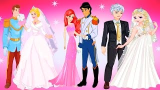 ❤ Disney Princesses Elsa Ariel and Cinderella Wedding Day - Dress Up Game for Kids ❤ screenshot 2
