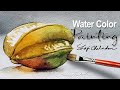 Watercolor stilllife painting  star fruit   how to paint fruits  carambola