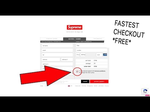 Supreme Bot! Fastest CHECKOUT Tool! *2019* Free Google chrome Extension "AGREE with Terms"