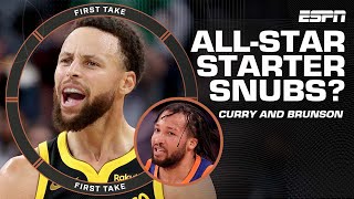 Stephen A. reacts to Stephen Curry and Jalen Brunson's All-Star starter snubs 😲 | First Take