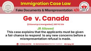 Ge v. Canada (Citizenship and Immigration), 2017 FC 594 Ge v. Canada (Citizenship and Immigration), 2017 FC 594