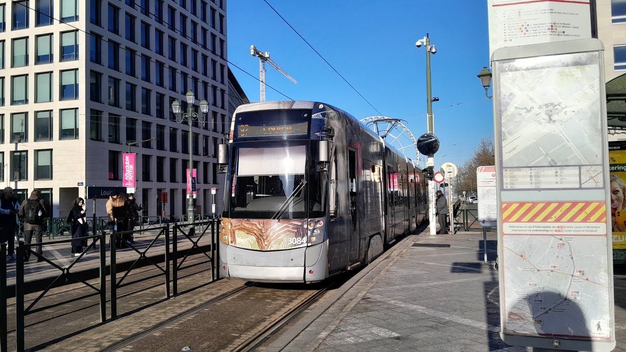STIB Tram 97 Trajet (Wiels vers Louise) dans un T3000 (3084)