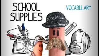 School supplies vocabulary in English, learn English