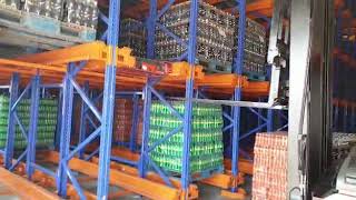 Radio pallet shuttle for dense racking