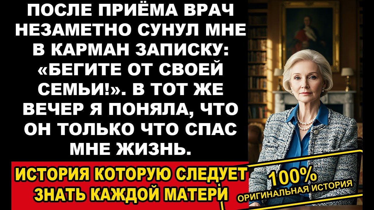 Врач тайком сунул мне записку: «Бегите от своей семьи!». Вечером я поняла почему. История из жизни