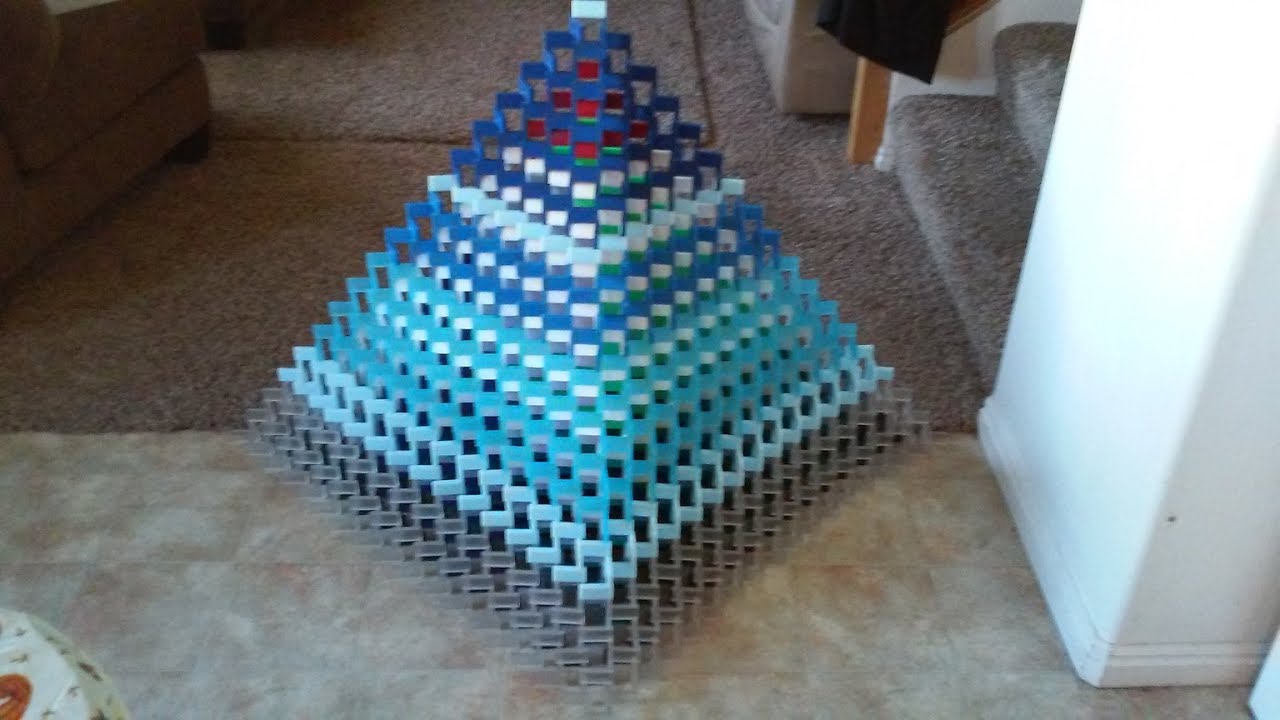 18x18 Half 3D Domino Pyramid - Personal Record ~2,350 Dominoes~ - YouTube