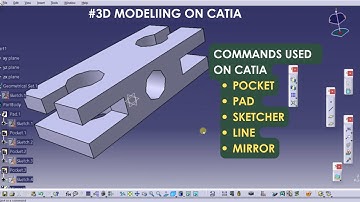 |3D MODELLING ON CATIA| USING POCKET COMMAND| PAD AND MIRROR COMMANDS|
