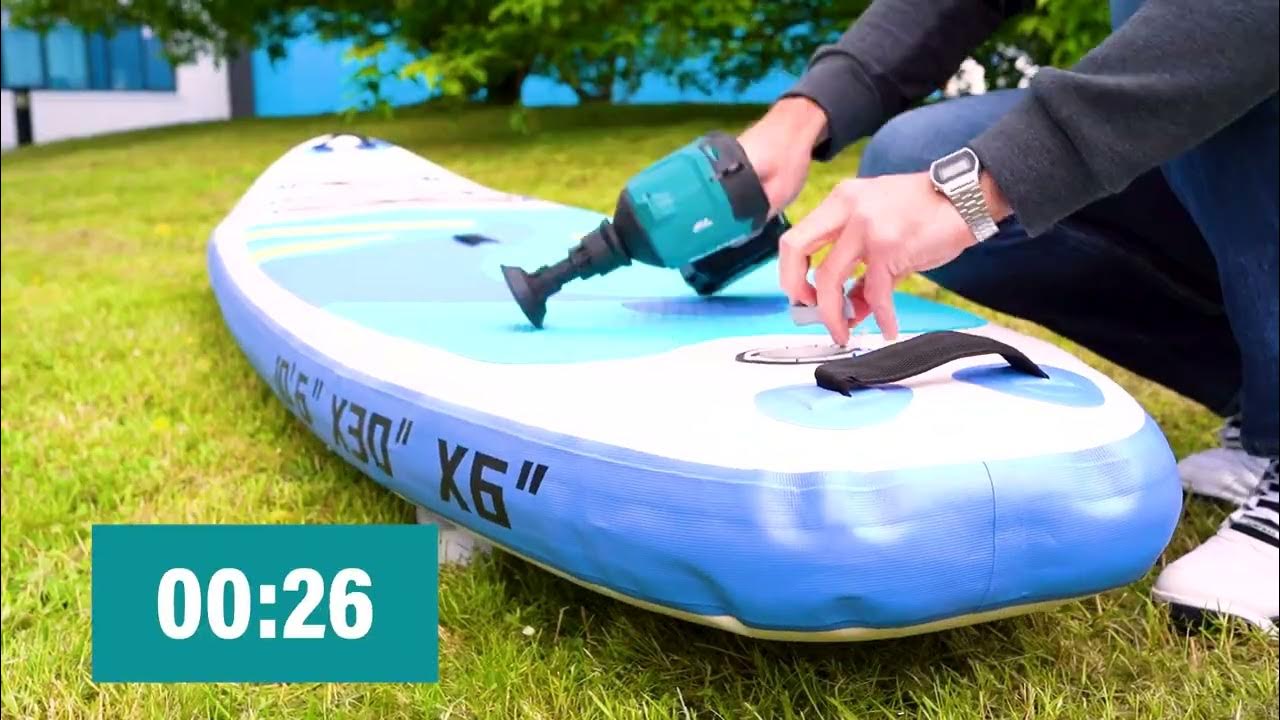 Aufblasen eines StandupPaddle Boards mit dem Makita AkkuGebläse DAS180 / AS001G YouTube