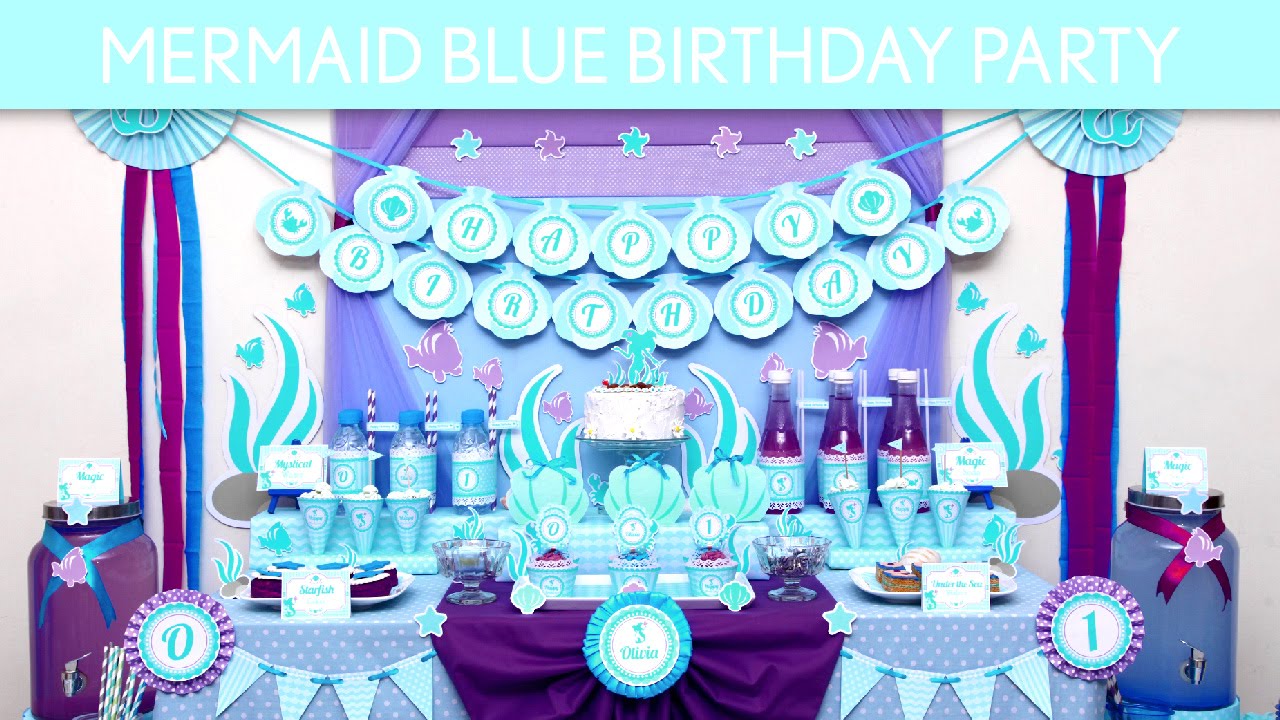 Mermaid Blue  Birthday  Party  Ideas  Mermaid Blue  B132 