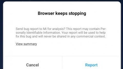 mi browser keeps stopping problem