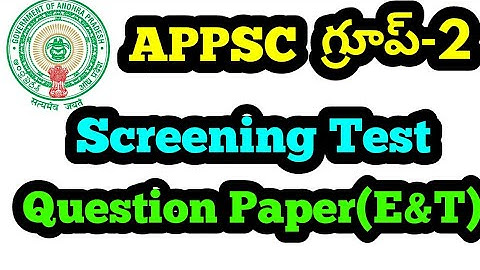 Appsc group-2 screening test question paper