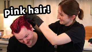 dyeing my husband&#39;s hair pink on stream lol (Streamed 5/28/23)