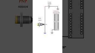how to wire a PNP sensor to a PLC digital input module. #shorts