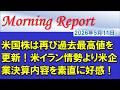 【モーニングレポート】米国株は再び過去最高値を更新!米イラン情勢より米企業決算内容を素直に好感!