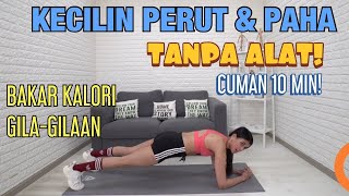 10-Minute Workout to Burn Belly and Thigh Fat Without Equipment (Part 2) | Exercise at Home Witho...