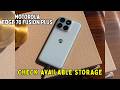 How to check available storage Motorola Edge 70 Fusion Plus