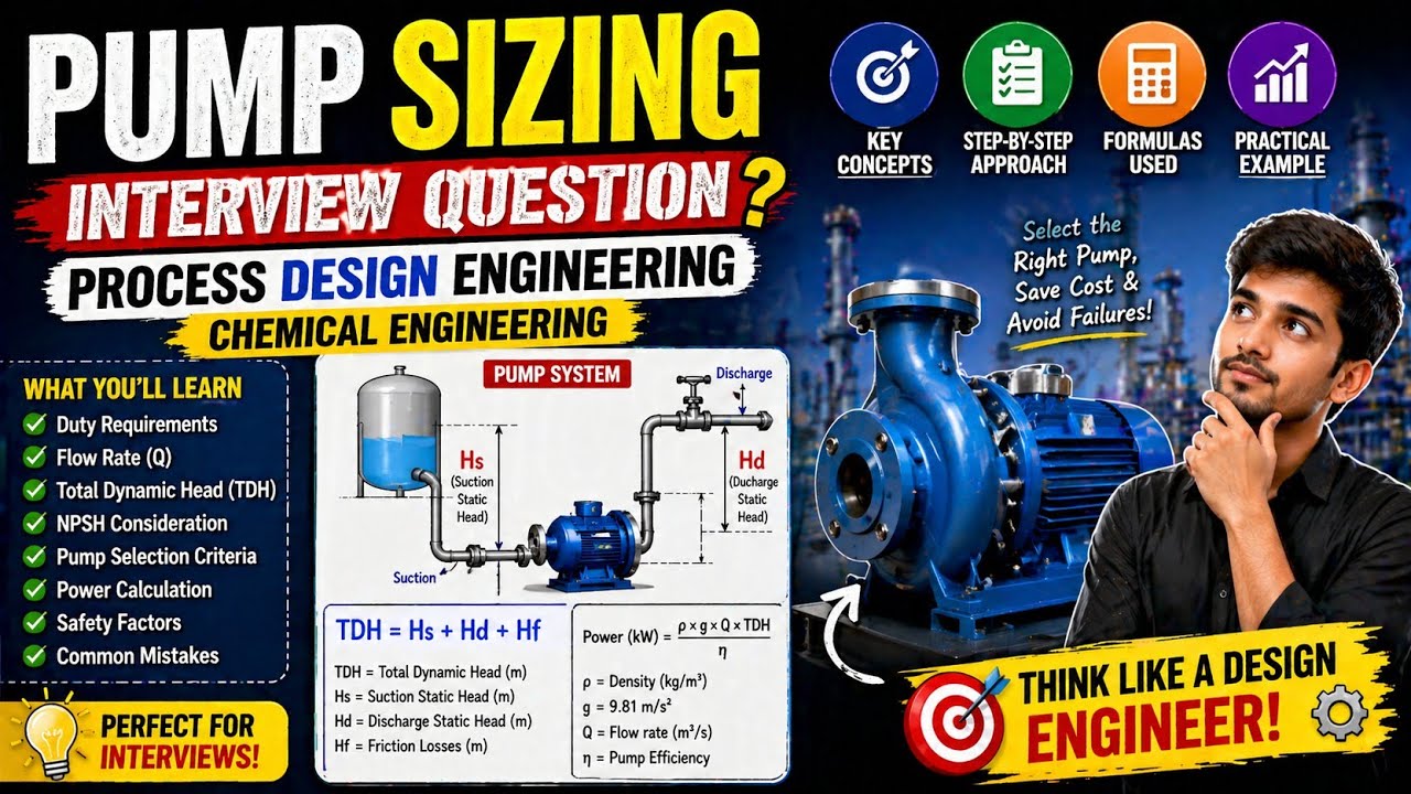 Pump Sizing | Interview Question | Process Design Engineering ...
