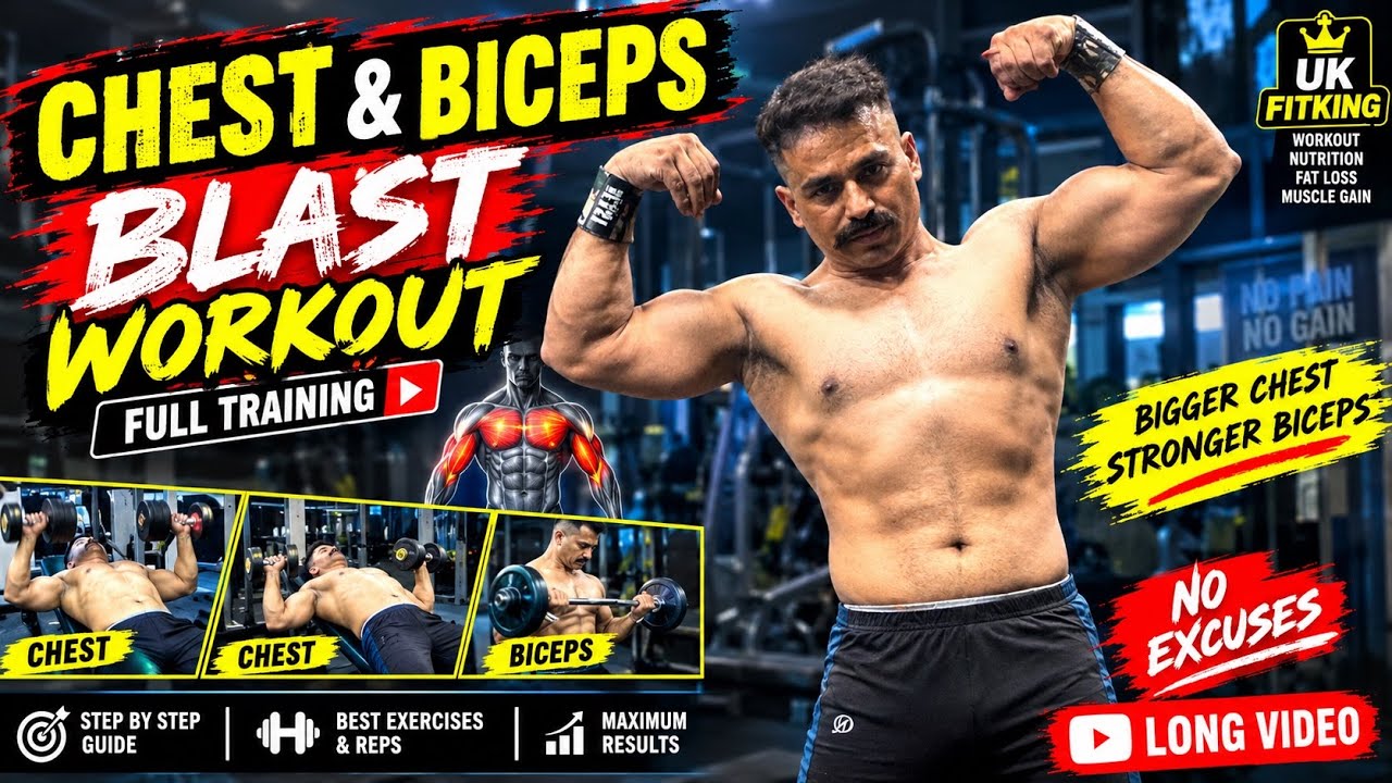 🔥 CHEST & BICEPS BLAST WORKOUT 💪 | Build Bigger Chest & Powerful Arms ...