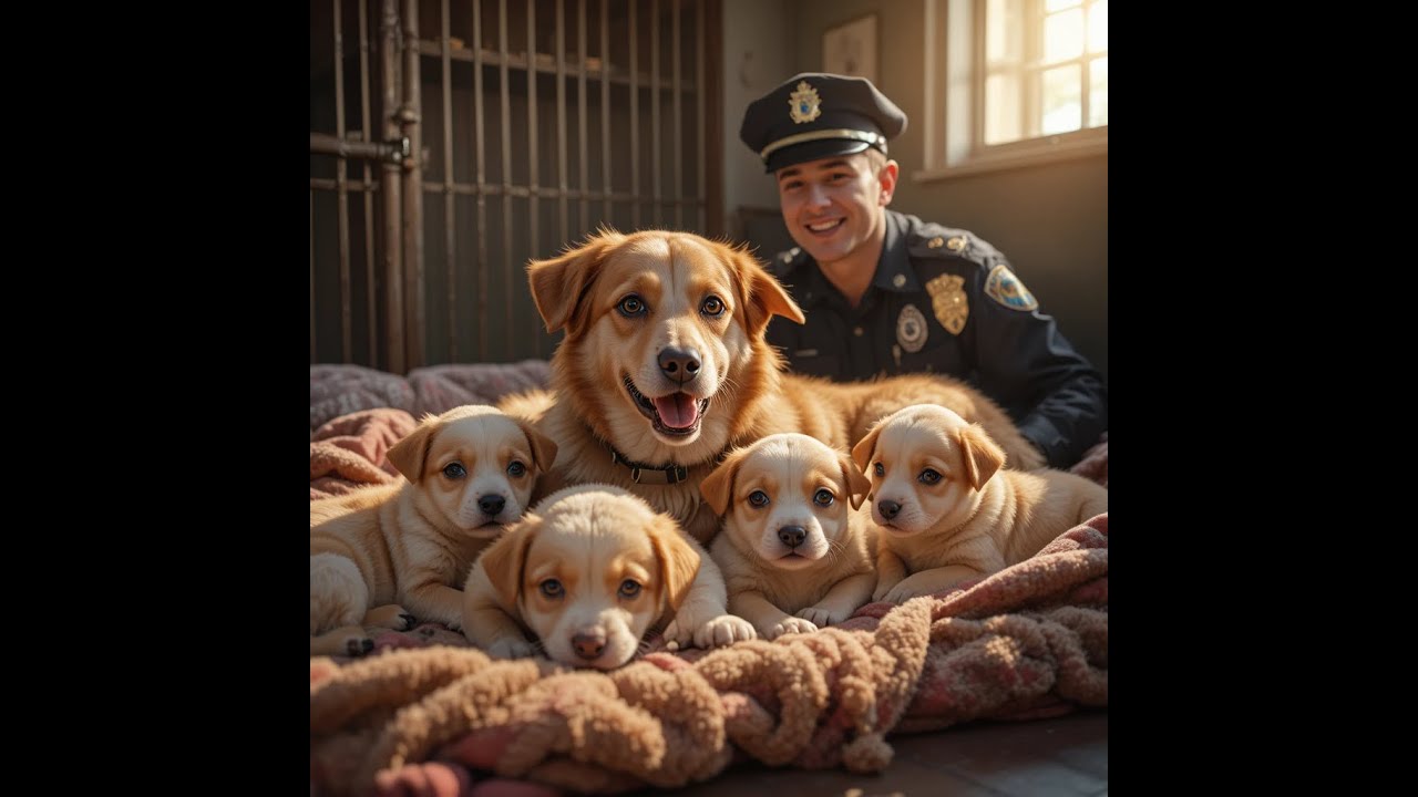 “A Police Officer Found a Dog and Her Puppies Tied in the Snow — What He Saw Next Broke His Heart”