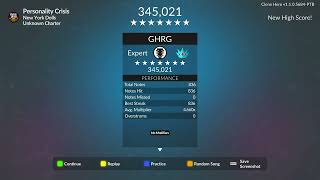 Clone Hero PTB- "Personality Crisis" (GH:A Chart) Expert Guitar 100% PFC (345,021)