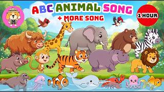 ABC Animal Sounds &amp; Alphabet Animals 1 Hour 🦁🐘 | Nursery Rhymes for Kids| Little Puppy Learn