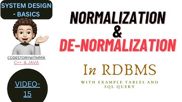 Normalization vs Denormalization in RDBMS | Examples | Tables | SQL Query | codestorywithMIK