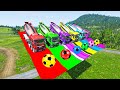 Flatbed Truck Mcqueen | Transportation with Trucks - Pathole vs cars #1128 - BeamNG.drive Live