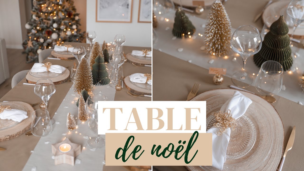 En doré et blanc  Déco table noël dorée, Decoration table de noel, Déco  table nouvel an