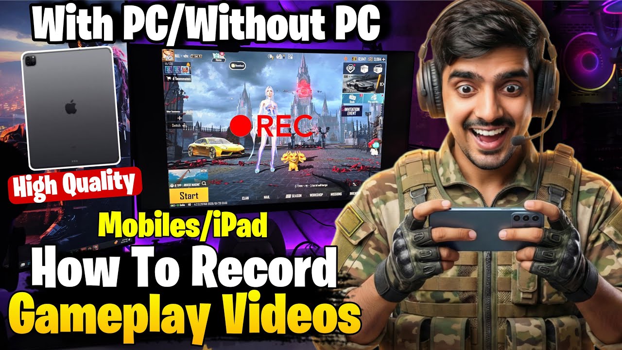 How To Record Mobile/iPad Gameplay Videos For Youtube | Facecam + Handcam | Best Screen Recorder?