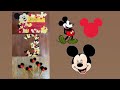 Mickey Mouse themed birthday-table top poster,birthday number &amp; pompom cupcake toppers