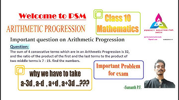important problems for 10th | Why we have to take a-3d a-d a+d and a+3d in AP | 4 consecutive terms