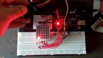 Arduino Uno. LED матрица 8х8. Управление скоростью движения точки джойстиком
