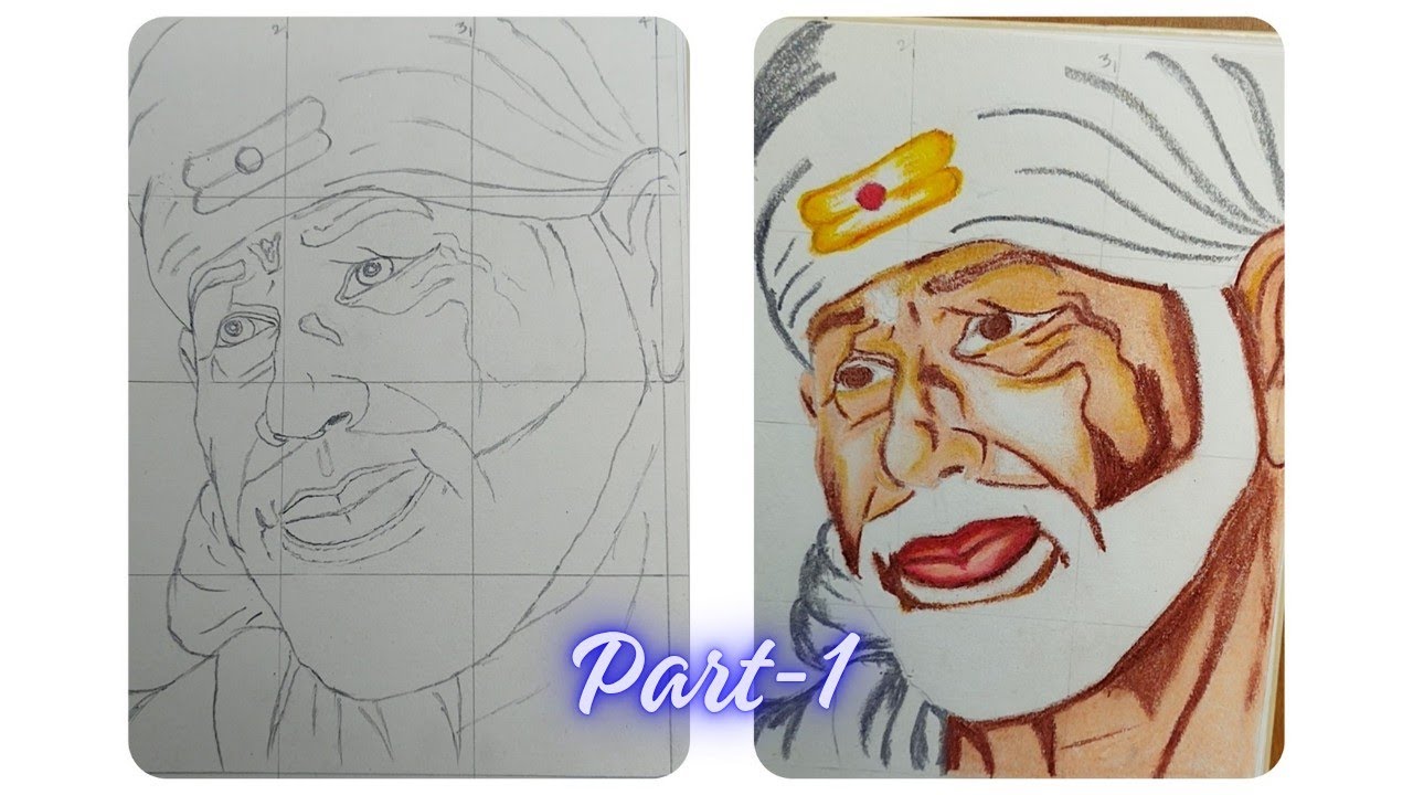 Shirdi Sai Baba Oil Pastel Drawing | Devotional Art | Step-by-Step pastel Art | Lokesh mama art 🙏