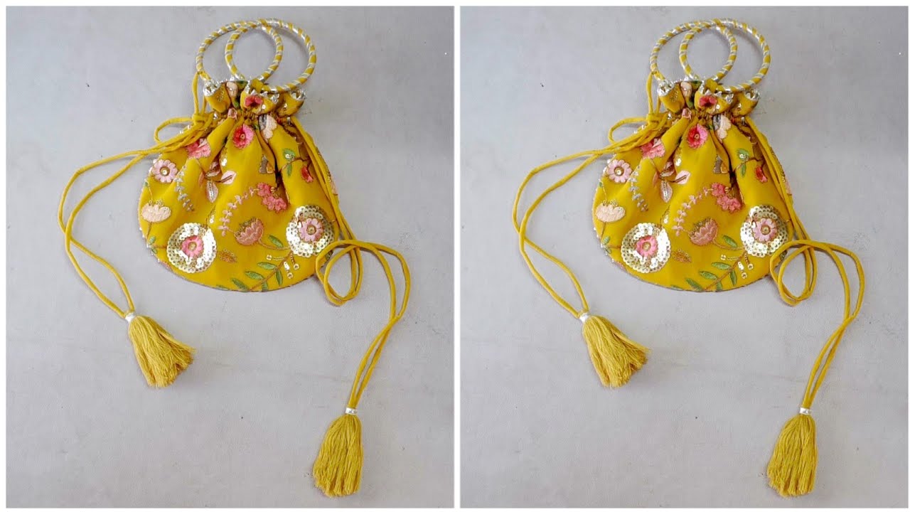 How to make potli handbag with matching outfits #sewing