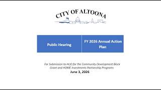 FY 2026 Annual Action Plan Public Hearing