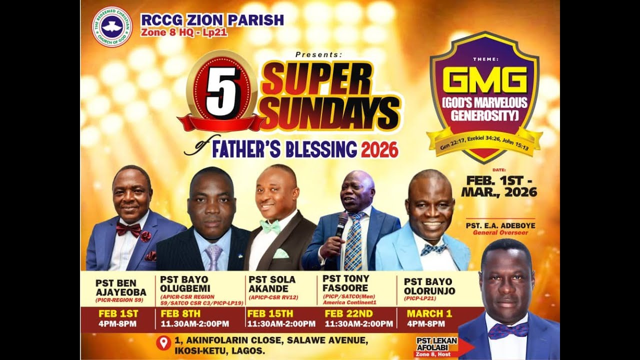 RCCG ZION PARISH ZONE 8 HQ LP 21|| FATHER'S BLESSING DAY 3|| 15th FEB 2026