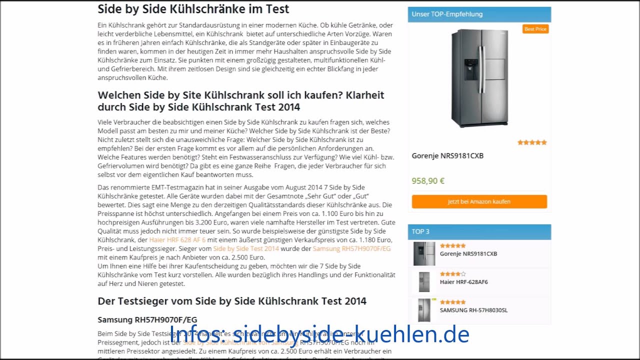 Erstaunlich Side By Side Khlschrnke Testsieger Ebenbild