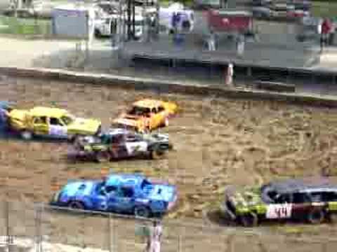 This is the 3rd heat at the 3:00pm demo derby. Recorded at the Racine County Fair July 27th. 2008