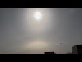 太陽の下に直線状の虹 札幌で環水平アーク 太陽の下に直線状の虹 札幌で環水平アーク