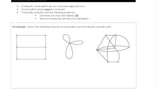 Networks - Eulers Formula and Traversable networks