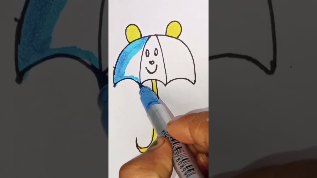 ☔ Umbrella Easy Drawing For Kids 