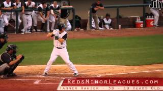 Tanner Rahier playing for the Dayton Dragons