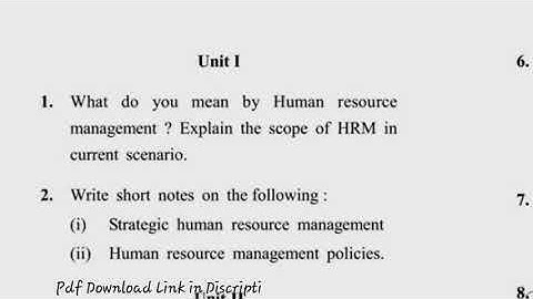 Dcrust MBA 4th Sem Human Resource Management Question Paper