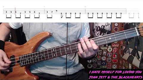 I Hate Myself For Loving You by Joan Jett and the Blackhearts - Bass Cover with Tabs Play-Along