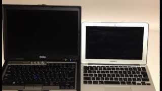 ホンモノWindows Dell D630 vs MacBook Air XP 起動比較 Dell D630 vs Mac Book Air XP boot comparison