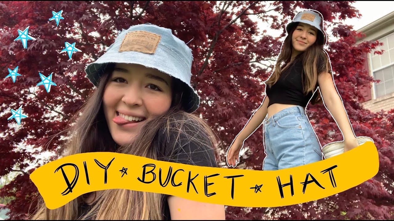THRIFT FLIP // diy bucket hat out of old jeans - YouTube