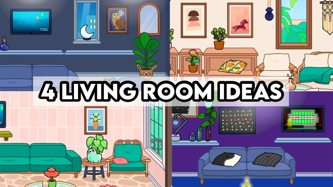 4 different living room design ideas in Toca life world! - YouTube
