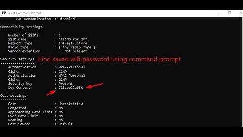 How to find saved Wifi passwords in windows 10/8/7